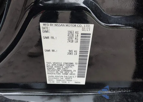 2023 Nissan Altima Sv Fwd z USA, uszkodzony, nr VIN 1N4BL4DV1PN365657